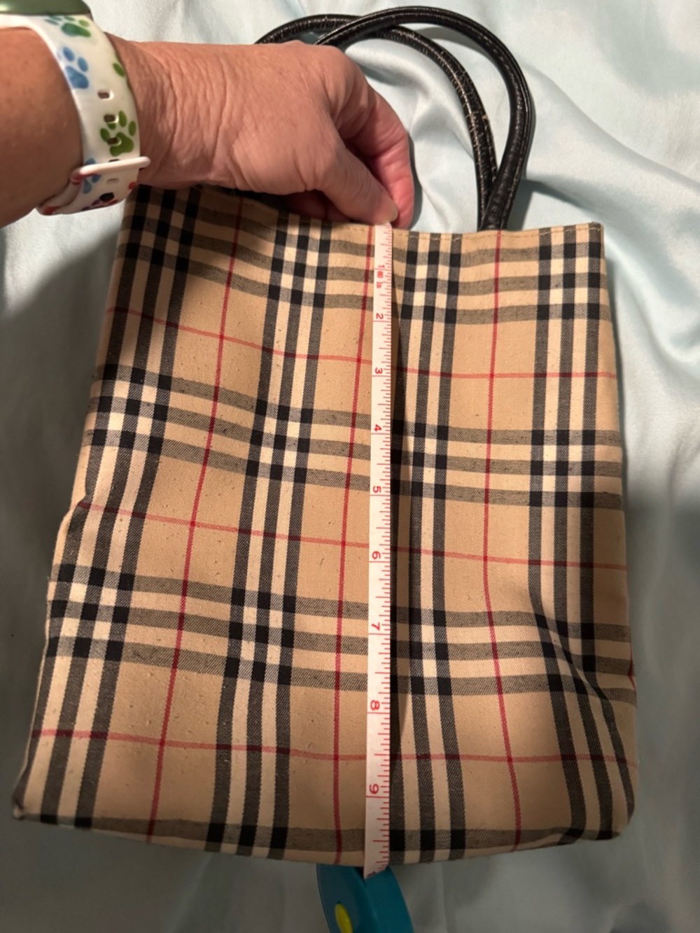 Burberry Beige Nova Check Canvas Tote with Black Handles - Picture 5 of 9